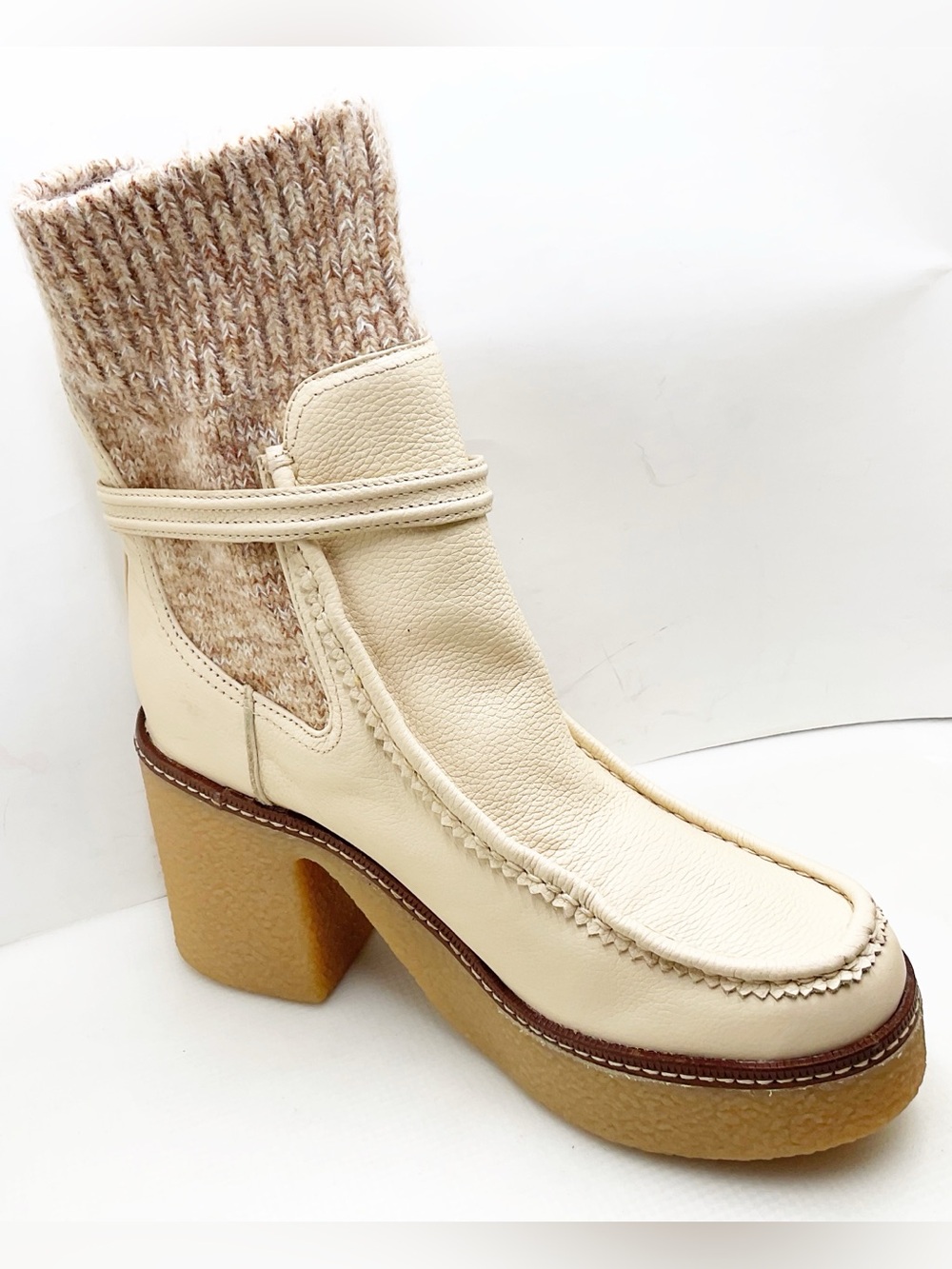 {Sam Edelman} SIDNEY Platform Ribbed Knit Cuff Booties - Picture 6 of 16
